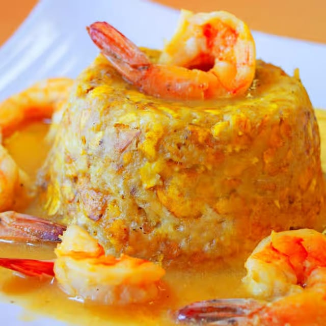 Mofongo De Camarones - Shrimp Mofongo.