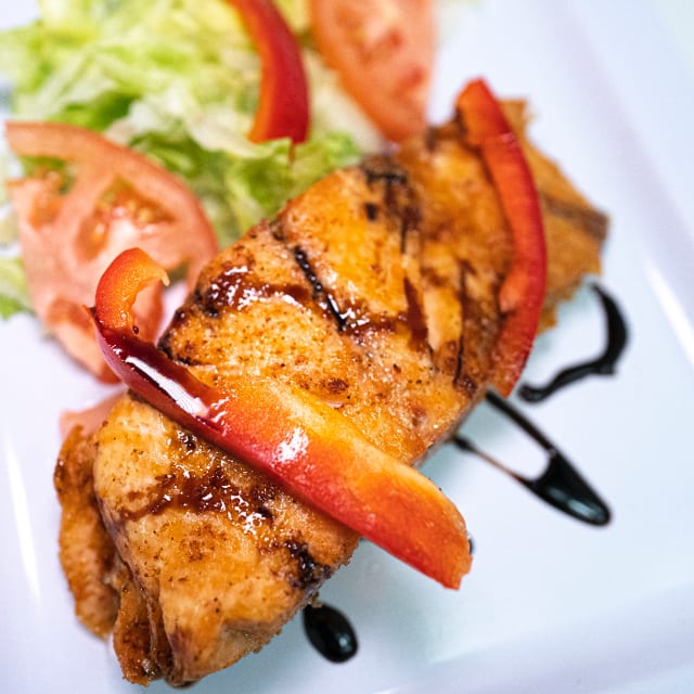 Salmon Al Ajillo Or Baked 2 Pieces.